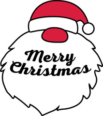 Merry Christmas Santa Claus face. Christmas vector illustration.
