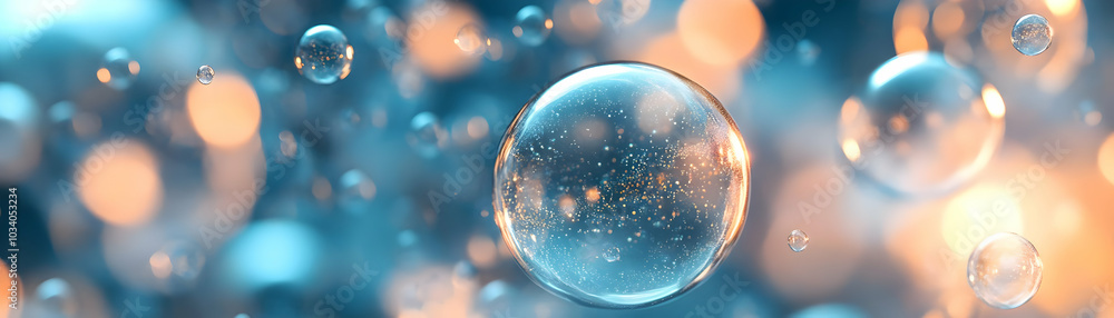 Poster quantum foam bargain bubbles: extreme close-up of dynamic price-adjusting bubbles with product image