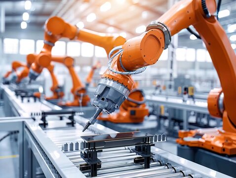 Robotic systems in manufacturing assembling products with high precision and speed, optimizing production lines
