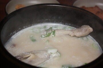 Korean boiled chicken soup