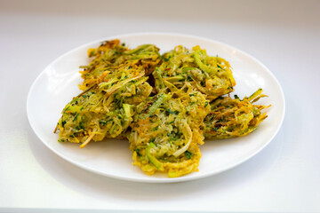Rice croquette with leek, zucchini, fried vegetables