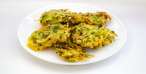 Rice croquette with leek, zucchini, fried vegetables