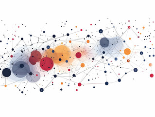 Flat Fundraising Network Constellation Concept: Smart Vector Illustration Showcasing Donor Connections and Donation Amounts in a Complex Network on White Background