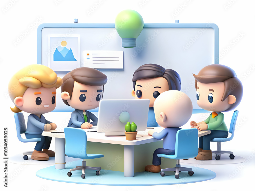 Poster candid team collaboration in open workspace: authentic photograph of vibrant brainstorming session w