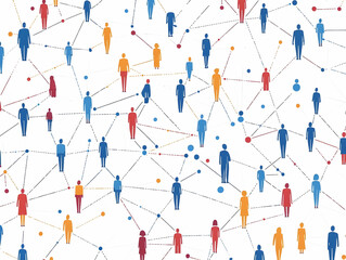 Flat Glossy Network of Interconnected Polls: Close-Up View of Data Points & Flows for Comprehensive Polling Methodology Information - Simple Vector Illustration