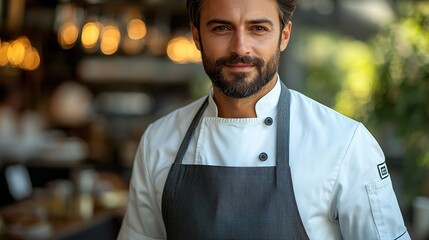 Obraz premium Modern Chef Apron for Professional Cooking