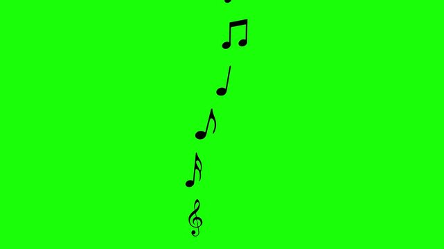 note music animated icon symbol note music do re mi fa sol la si do green screen 4k looping