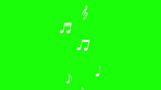 note music animated icon symbol note music do re mi fa sol la si do green screen 4k looping