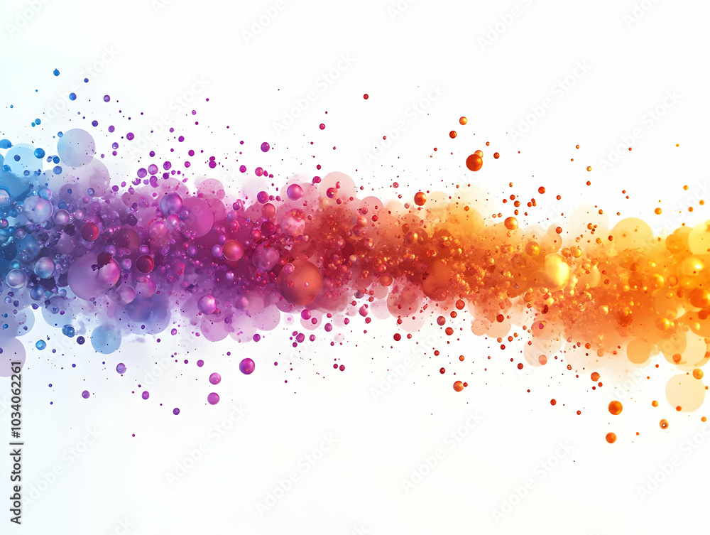 Poster flat abstract political spectrum visualization: colorful ideologies in 3d interaction - medium shot 