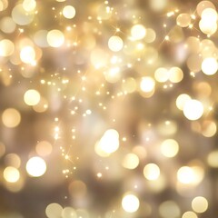 Festive abstract Christmas bokeh light background - golden bokeh lights, beige - New Year, Anniversary, Wedding, banner, header, panorama