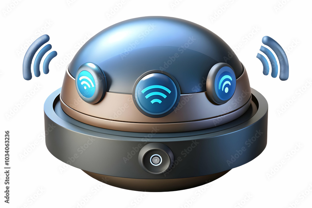 Poster futuristic smart lighting system close up with voice control features, showcasing advanced home auto