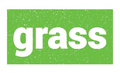 grass text written on green stamp sign.