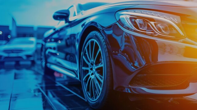 Luxurious Dealership Banner Ad Featuring Sleek Vehicles with a Bold Online Shopping Call to Action