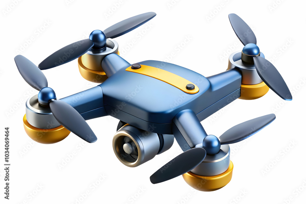 Poster macro close-up of futuristic drone propellers in motion with intricate design and motion blur effect