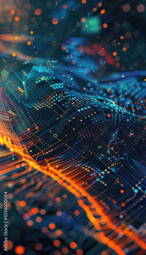 Poster innovative it risk management solutions with interactive data security graphics for social media pro