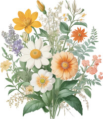 Flowers floral pattern on white background