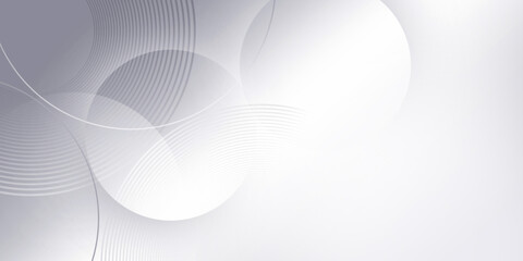 White and silver abstract background modern circles illustration
