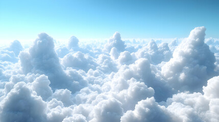 3D White Clouds on Clear Sky Background - Close-Up View for Janeiro Branco Clarity Messaging with Camera Movement and Large Copy Space