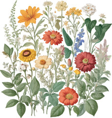 Flowers floral pattern on white background