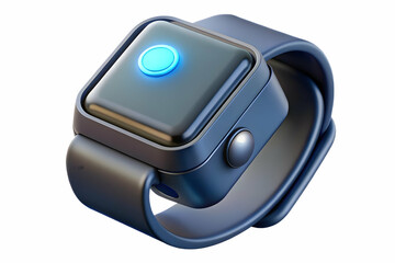 Macro Close-Up of Futuristic Smartwatch Charging Dock with LED Indicators � Capture a Detailed Shot featuring Advanced Charging Technology and Space for Text