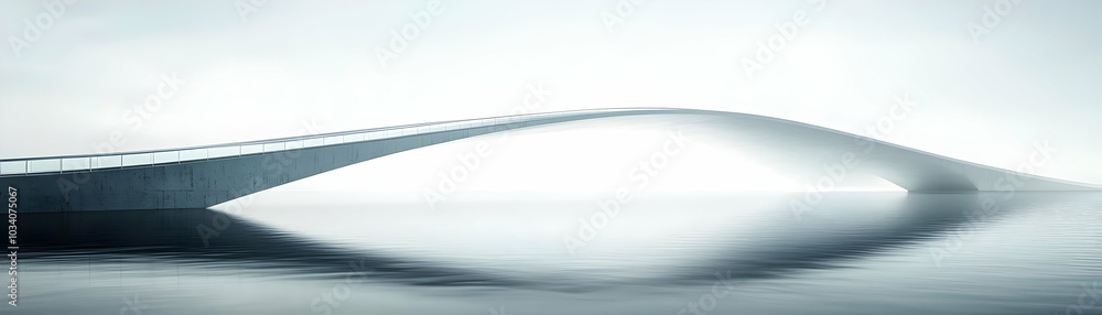 Poster plain bridge silhouette on glossy white background: emphasizing connection in esg business negotiati