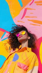 Fototapeta premium Vibrant Social Media Post Template for Sale Promotion with Bold Colors and Dynamic Design for Instagram