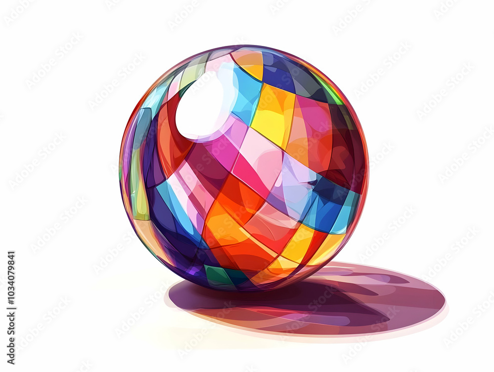 Poster flat prediction crystal ball illustration: cartoon kaleidoscope design with swirling patterns for fo
