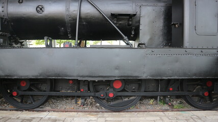 Semarang, 8 Okt 2022 - Locomotive at the Ambarawa Railway Museum. The historical train from the Dutch colonial era in Indonesia.
