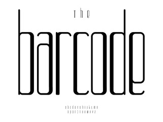 Tall futuristic alphabet, sleek long thin lowercase letters, elongated font for modern branding or tech-forward designs, sophisticated contemporary typography. Vector typeset.