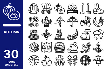 Autumn icon pack line style