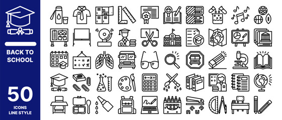 School icon pack line style