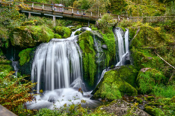 The famous Triberg waterfalls are a popular destination for tourists in the German Black Forest, Triberg in the Black Forest, Baden-Württemberg, Freiburg, Germany	