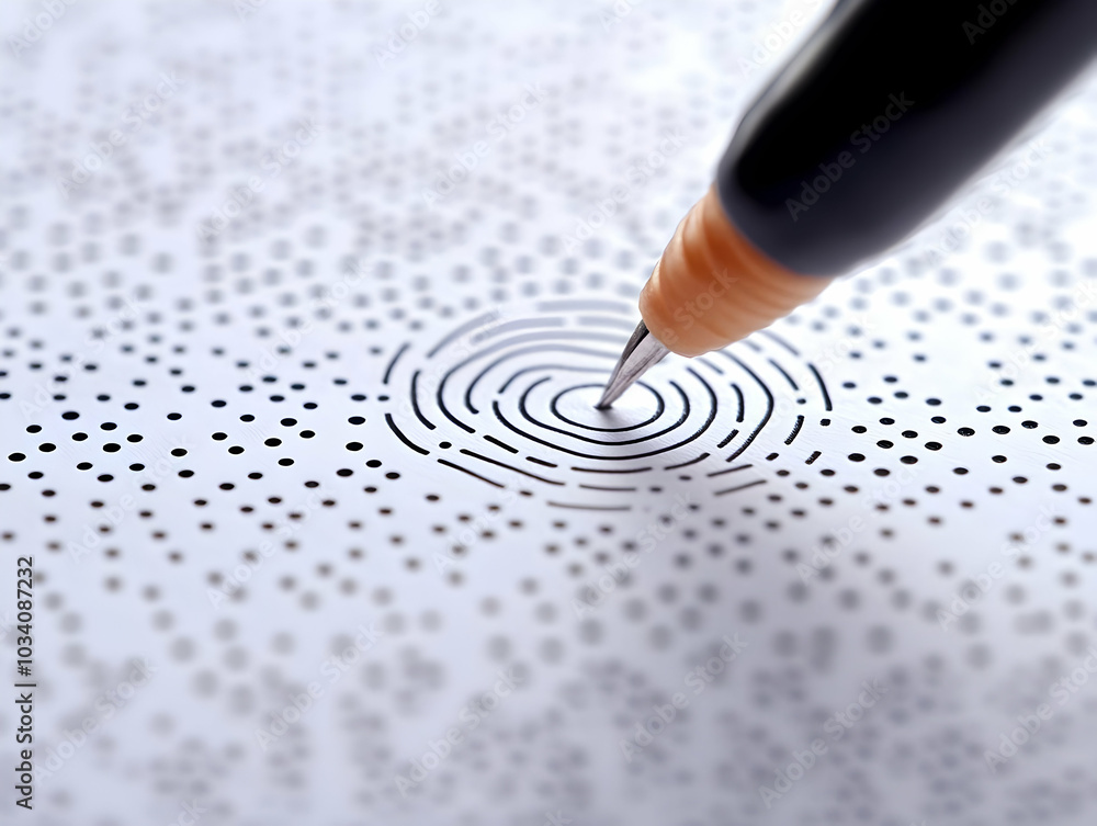 Poster flat nanoscale ballot watermarking concept: extreme close-up of invisible features on ballot surface