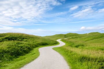 Serene Winding Trail Through Breathtaking Natural Landscape