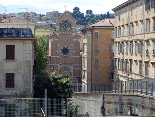 View of the Italian city of Ancona on the Adriatic Sea. Old town.