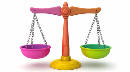 3D White Balance Scale with Emotions Concept Vector - Balancing Feelings Icon PNG, Isolated on White Background, Emotional Stability Design