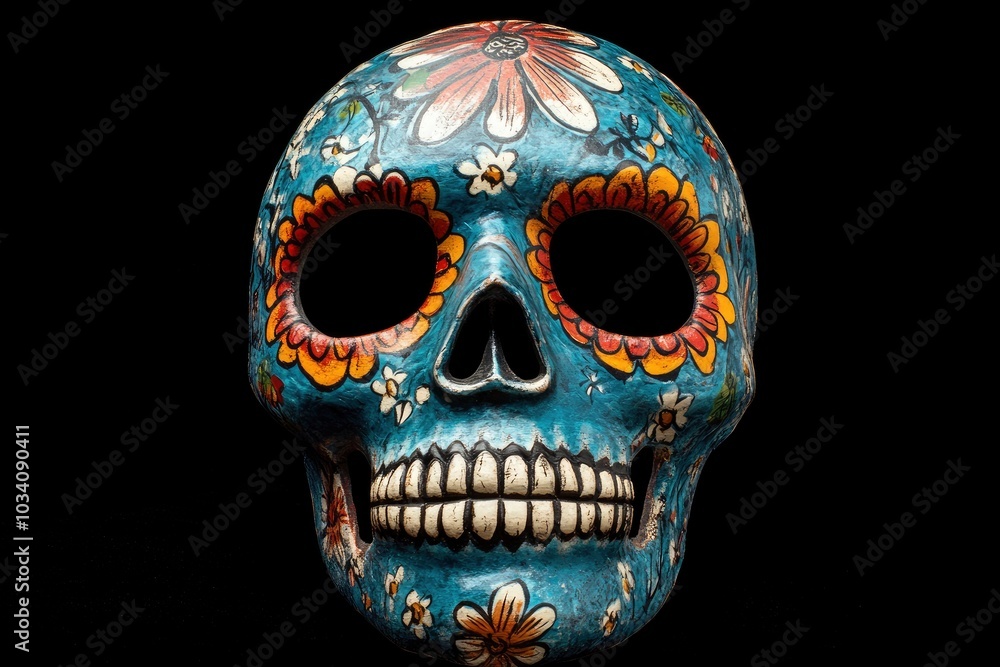 Wall mural Day of the Dead mask - generative ai