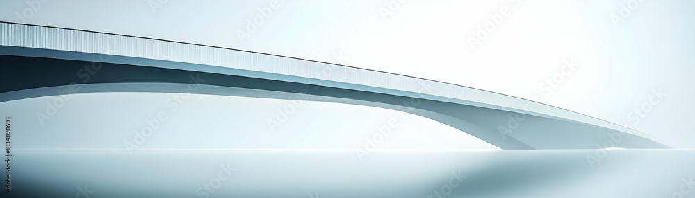 Poster plain bridge silhouette on glossy white background: ample copy space for esg business negotiations �