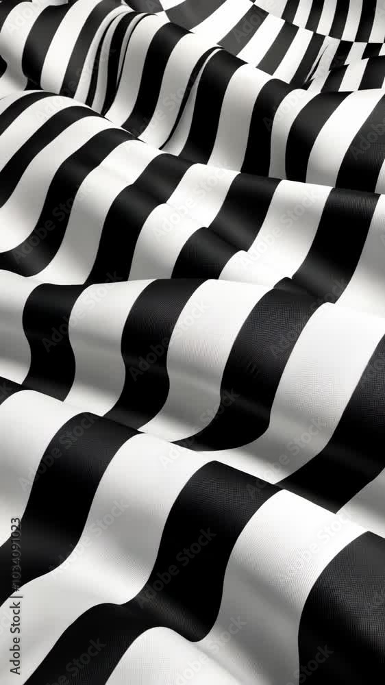 Poster waving checkered flag creating a hypnotic background effect