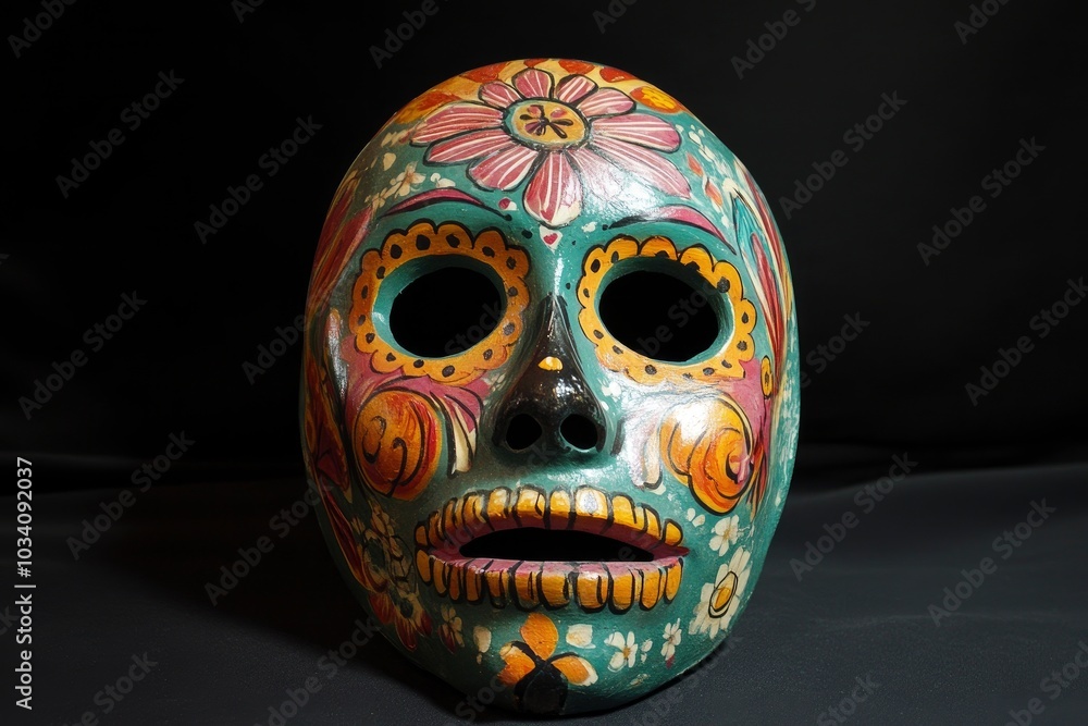 Wall mural Day of the Dead mask - generative ai