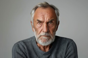 Obraz premium A Thoughtful Elderly Man Gazes with Wisdom and Experience, Capturing Life's Many Challenges