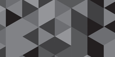 Abstract geometric vector seamless technology gray and black backdrop background. digital grid light pattern black and gray color Polygon triangle banner, business and corporate background .