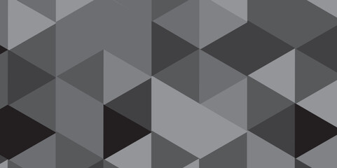 Abstract geometric vector seamless technology gray and black backdrop background. digital grid light pattern black and gray color Polygon triangle banner, business and corporate background .