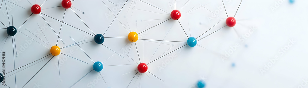 Poster glossy network icons on white background for esg collaboration: top down view with copy space for bu