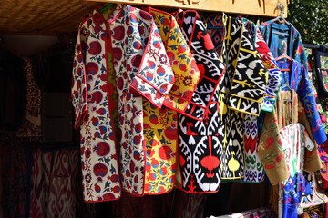 Quilted robes and vests. Khiva. Uzbekistan