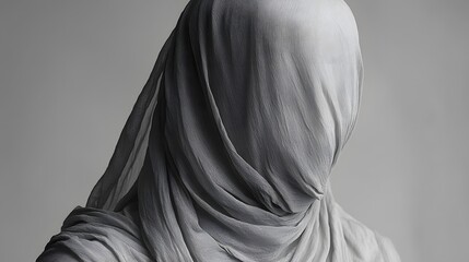 Ghostly bride costume with a long white dress and haunting veil