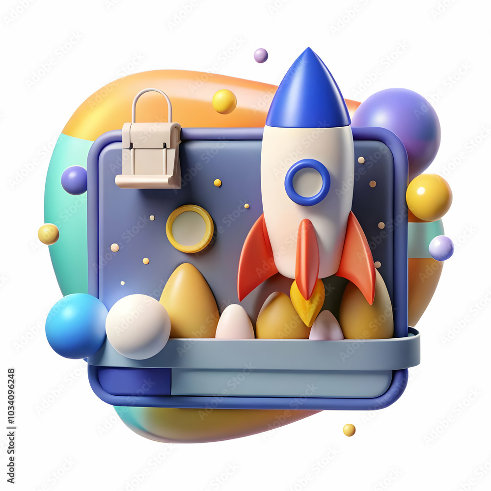 Poster dynamic digital art business launch: captivating banner with soft abstract elements, bokeh effects &