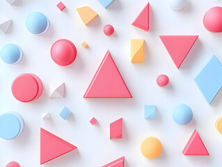 Flat Abstract Political Party Symbols in 3D - Geometric Shapes Interconnected Against Soft Gradient Background - Vector Illustration for Smart Business Tone