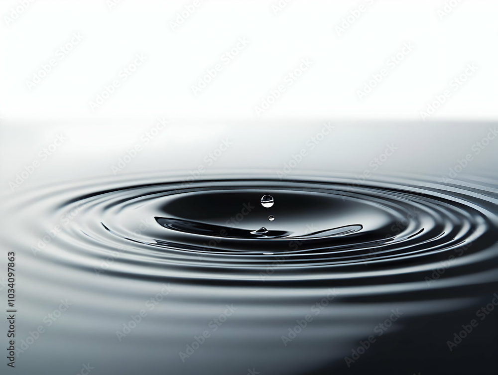 Poster flat glossy policy impact ripples: macro shot illustrating interconnected effects with large copy sp