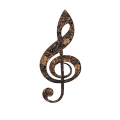 Musical clef design, vintage style, on isolated background.